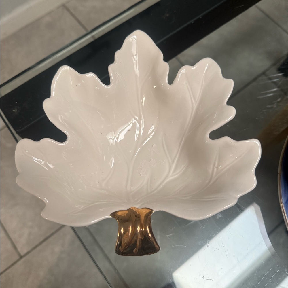 White Maple Leaf with Gold Stem